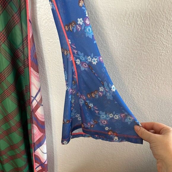 Anthropologie CeliaB Midi Slip Dress Green Ixora Mesh Preppy Retro XS $130 - Picture 8 of 12